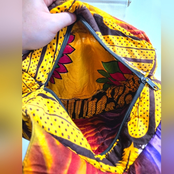 African Feather Print Cotton Tote Bag - Picture 6 of 10